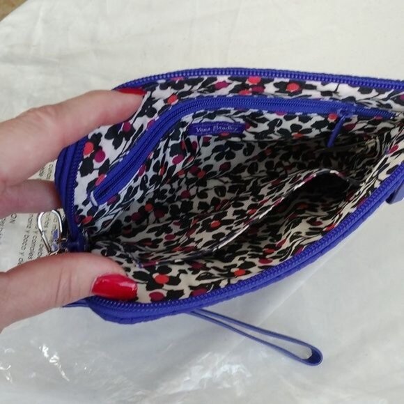 Vera Bradley Iconic Microfiber Pouch Wristlet, Gage Blue - Picture 4 of 4